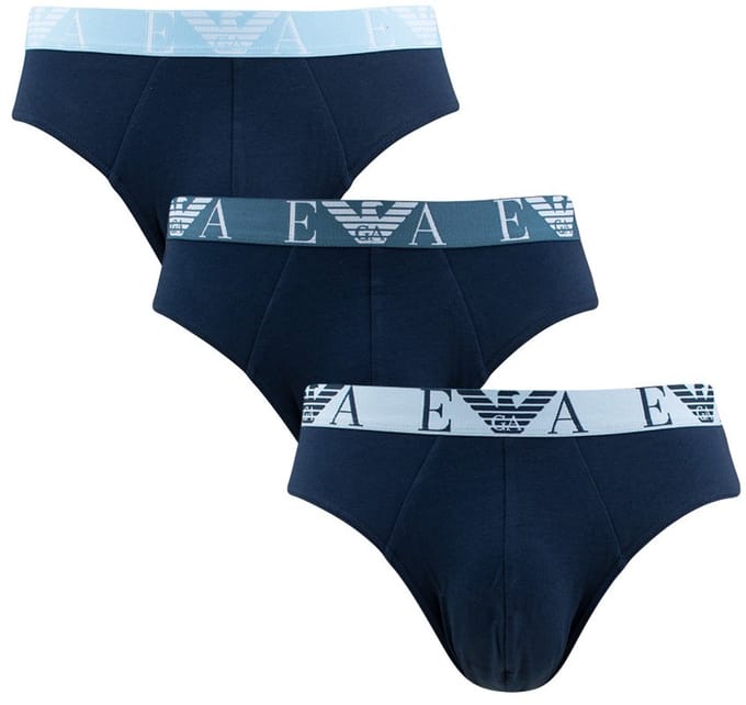 Emporio Armani 3P herenslips combi blauw II
