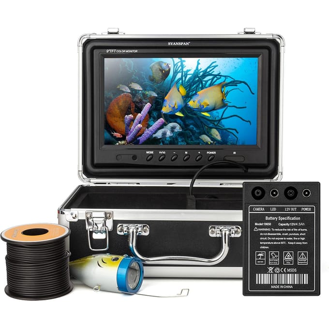 9 Inch 1200TVL Onderwatervissen Camera Fishfinder 12 Infrarood LED-lampen 15M/30M/50M voor Ijs Zee 50m gray