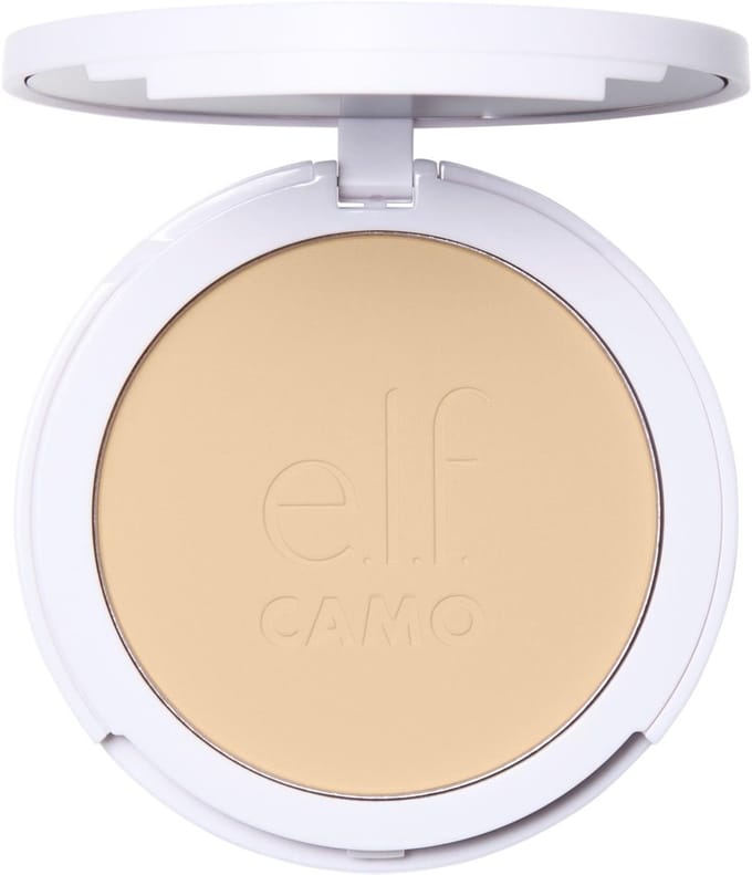 e.l.f. Camo Powder Foundation Fair 140W 8g – Buildable tot Full Coverage – Inclusief Spons & Spiegel