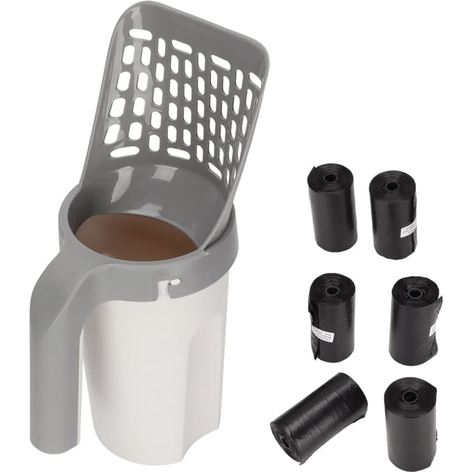 Kattenbakschep Afneembaar Lekdicht Multifunctioneel Geïntegreerde Kattenbakschep voor Katten Huisdieren gray
