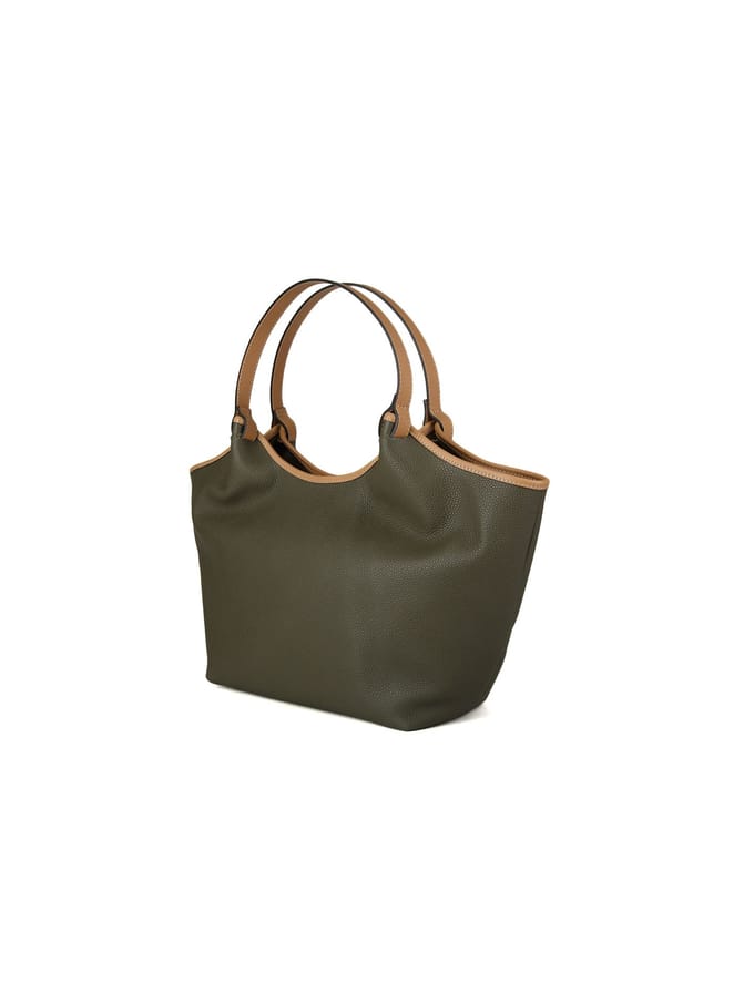 Giulia Monti Tote Bag Leger Groen Beige