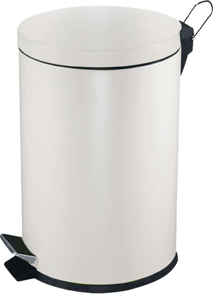 V-Part - Pedaalemmer 5 liter - Steel - wit - Prullenbak