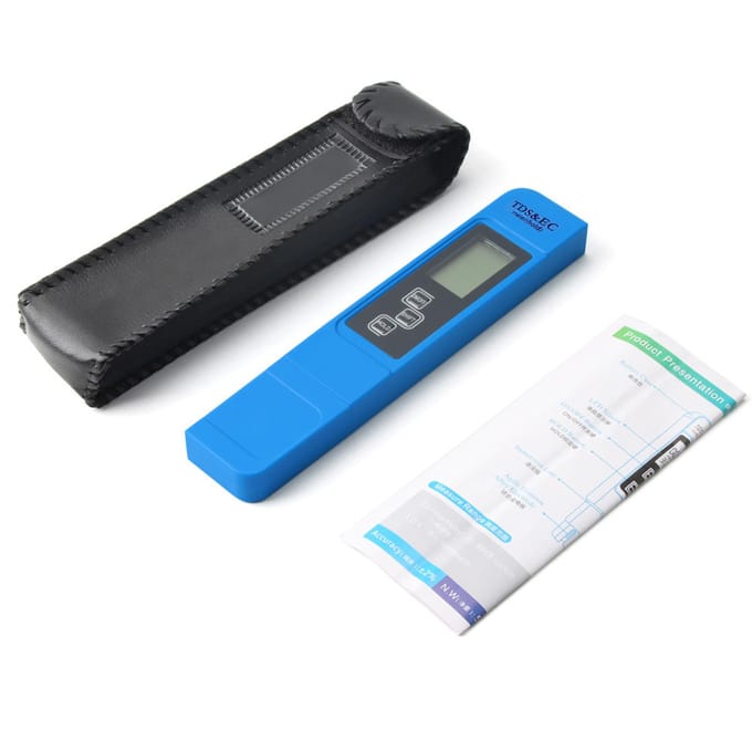 Waterkwaliteitstester 3 in 1 EC Totale opgeloste vaste stoffen Temperatuur Waterkwaliteitsmeter blauw