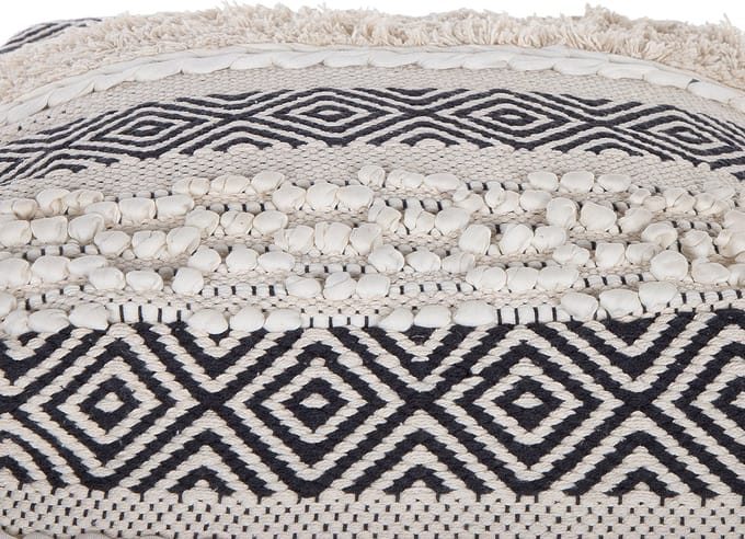 KANAM - Poef - Lichtbeige - 45 cm - Katoen