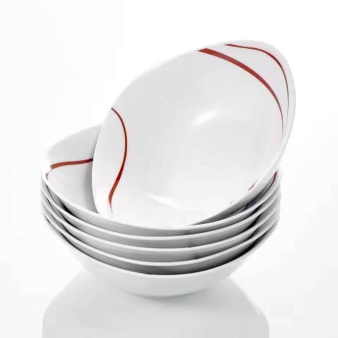 Elegant Diepe borden – 6 persoons – 6 delig – Keramisch – Serviesset