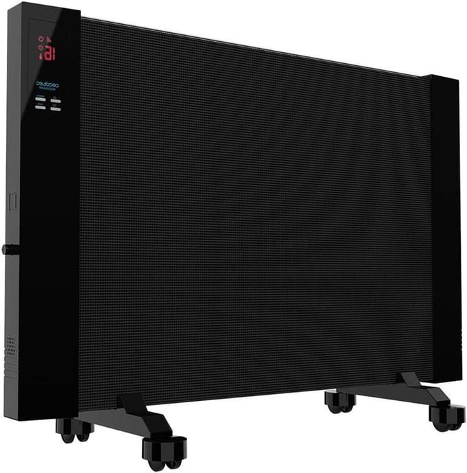 Elektrische radiator - Bijverwarming - Ruimte verwarmen - Instelbare thermostaat - 15m2 - Zwart