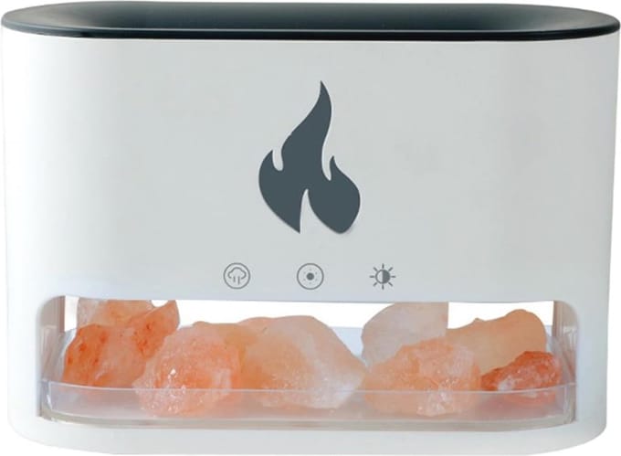 2-in-1 Open Haard Diffuser met 4 Kleuren en 7 Gradiënt Kleuren - 250 ml USB Luchtbevochtiger voor Thuis en Kantoor