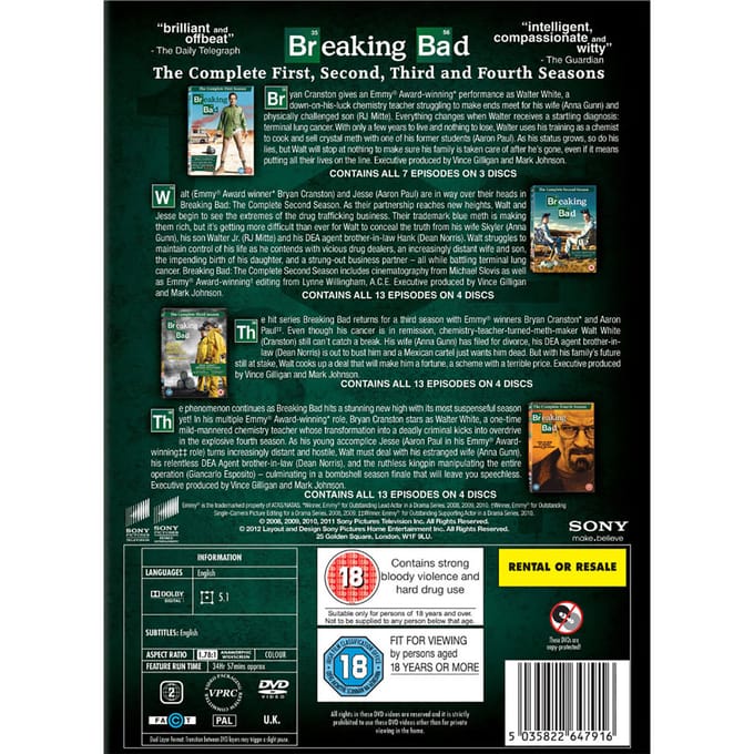 Breaking Bad - Seizoen 1 t/m 4 Box (Import)