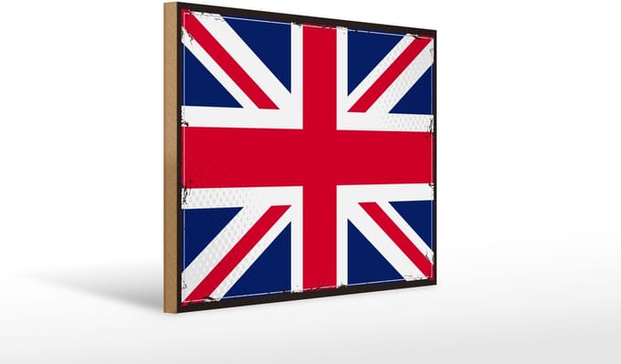 Holzschild Flagge Union Jack 40x30cm Retro United Kingdom