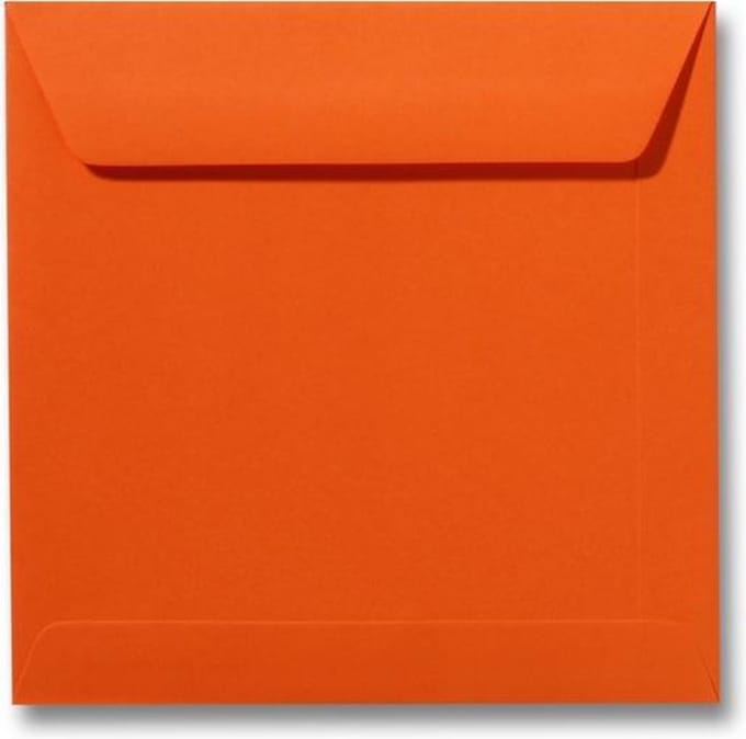 Envelop 17 x 17 Donkeroranje, 100 stuks