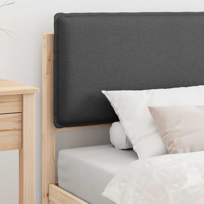 vidaXL - Bedframe - met - Gevoerde - Hoofdbord - Donkergrijs - 80 - x - 200 - cm
