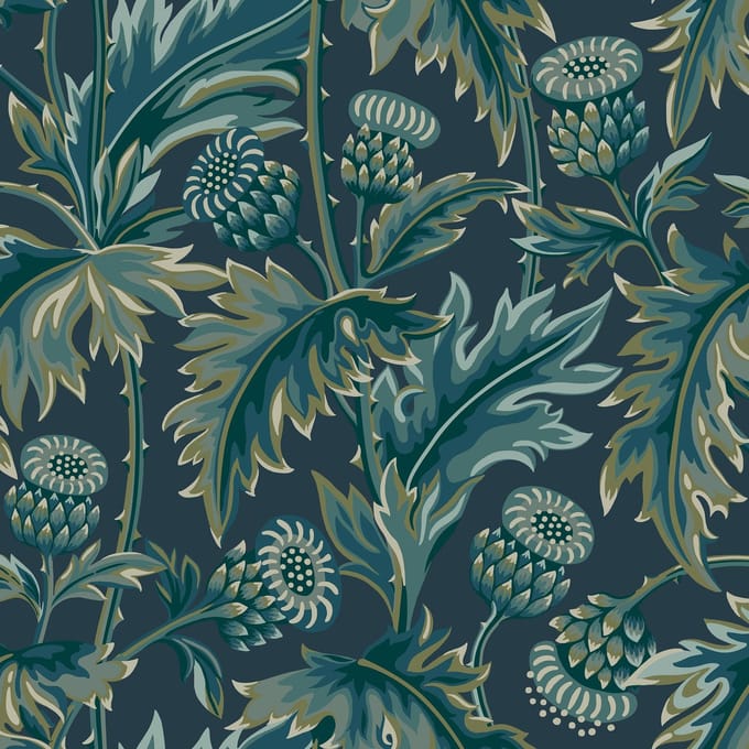 Boråstapeter Vliesbehang 2273 - Treasured - Botanisch Blauw - 53cm x 10.05m