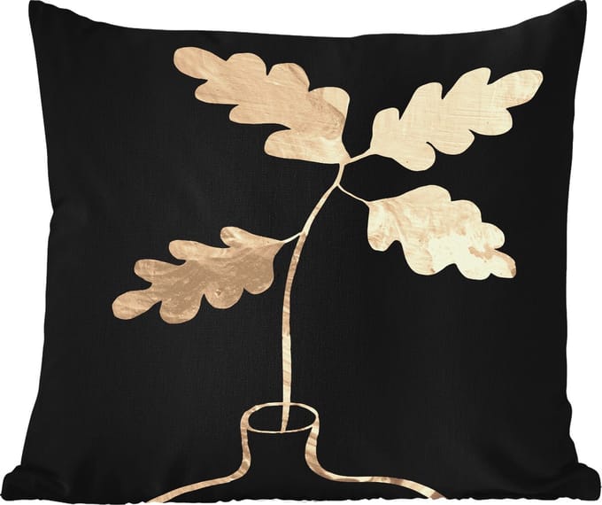 Tuinkussen - Bladeren - Goud - Luxe - 40x40 cm - Weerbestendig