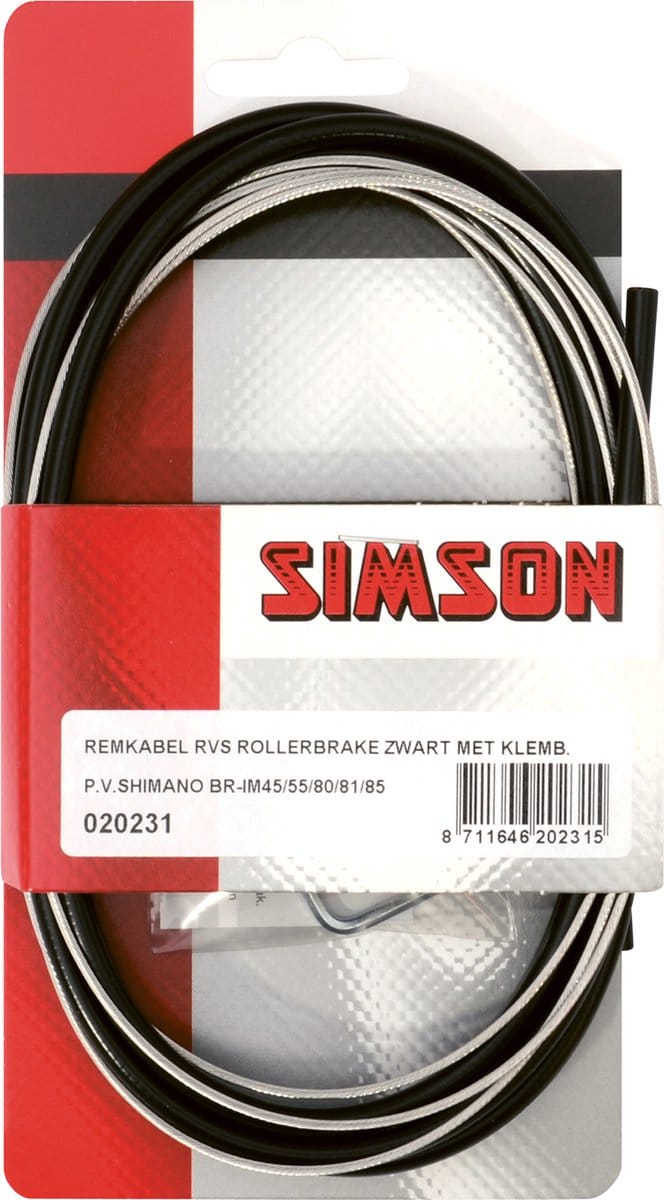 Simson Remkabelset RVS Shimano Rollerbrake zwart