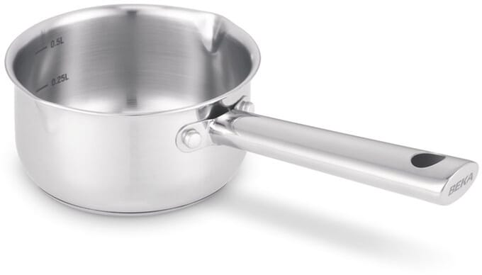 Beka Cicla Steelpan - Ø 12 cm - Sauspan - Met 2 giettuiten - Gerecycleerd RSV - Inox - PFAS-vrij - Geschikt voor inductie & vaatwasser - Chroom