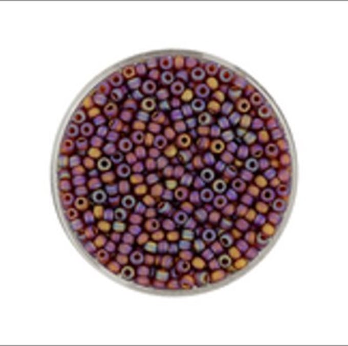 9660-404 Jap. Miyukirocailles - 2,2mm - transp.red rainbow - 12 gram