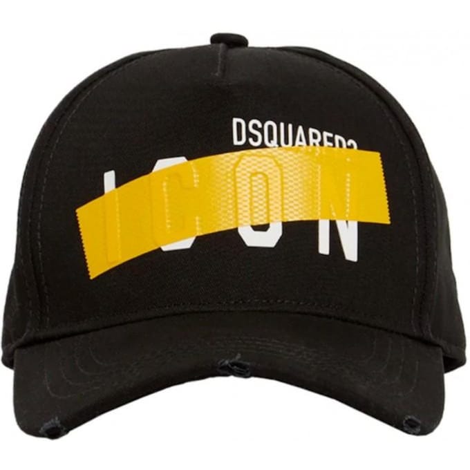 DSQUARED2 Tape icoon Italiaanse honkbalpet zwart yellow