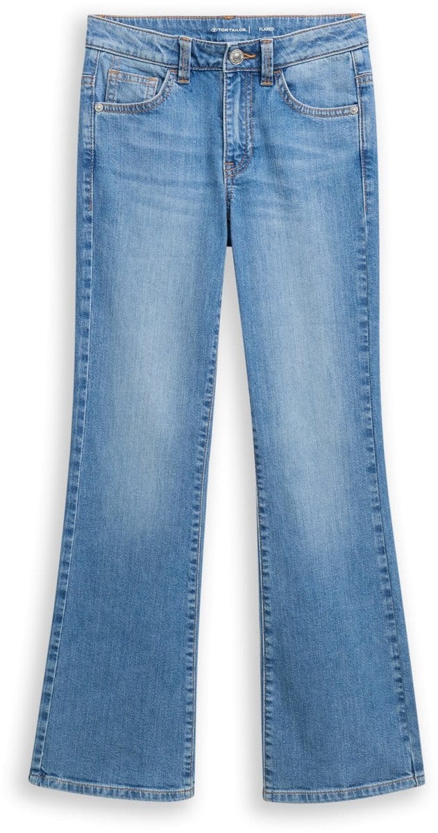 Tom Tailor - Flared-jeans met stretch - Maat 134 - mid stone bright blue denim