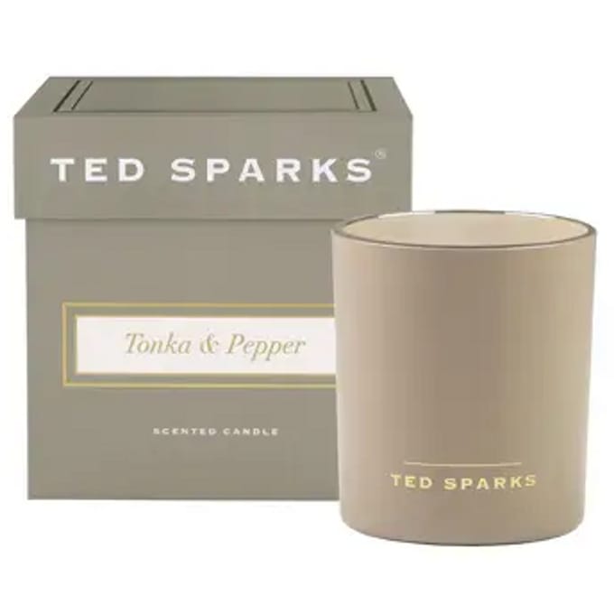 Ted Sparks - Geurkaars Demi - 60 Branduren - 1 Lont - Luxe Verpakking - Tonka & Pepper