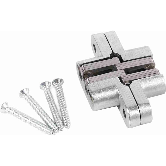 180 Graden Zinklegering Onzichtbare Vouwdeur Kruis Verborgen Scharnieren (60.4mm)