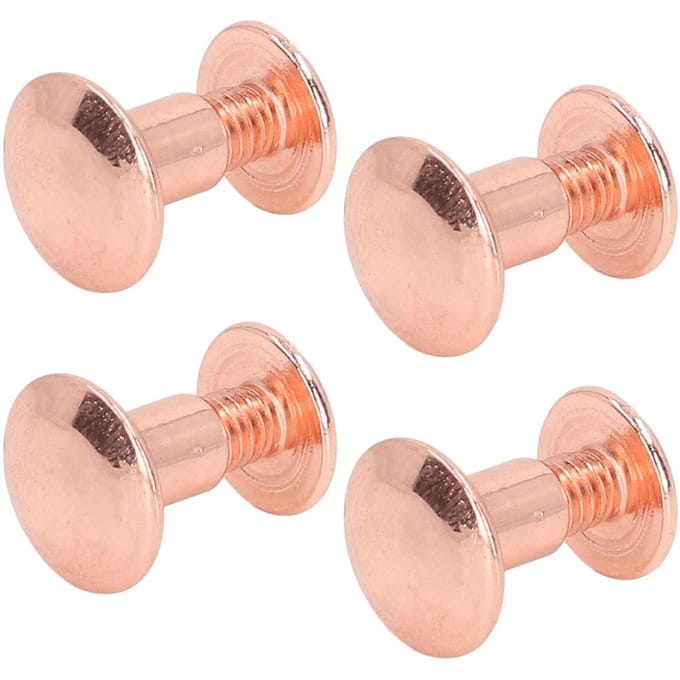 90 Sets Boekbindschroef Uniforme Coating Gebogen Oppervlakken Galvanische Behandeling Metalen Nagel Klinknagel Studs voor DIY