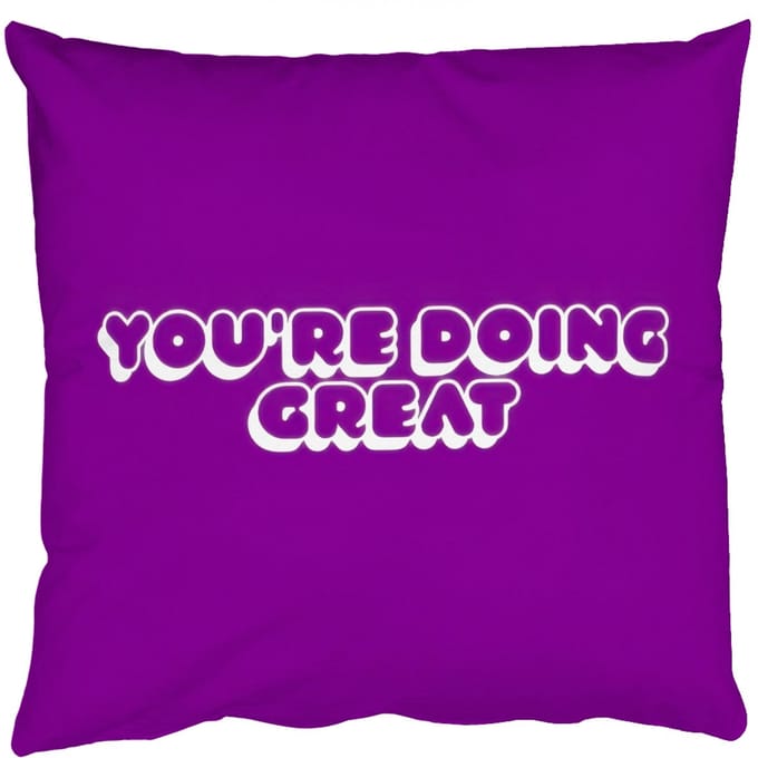 Sierkussens - Kussentjes Woonkamer - 40x40 cm - You're doing great - Paars - Bubble letters