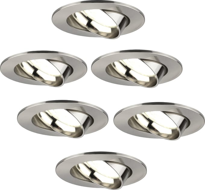 Ledvion - 6X LED Inbouwspot Rio - RVS - Dimbaar - 3W - 4000K - Ø85 mm