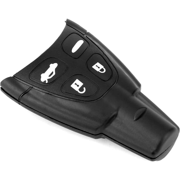 Coque de clé de voiture 4 boutons, accessoire de remplacement pour Saab 93-95 black