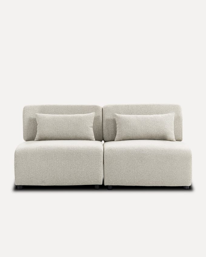 Modulaire 2-Zits Bank Beige- 180 cm - Compacte Stoffen Bank