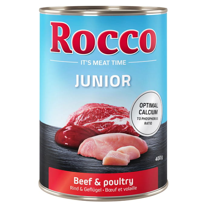 24x400g Junior Rund + Calcium Rocco Hondenvoer