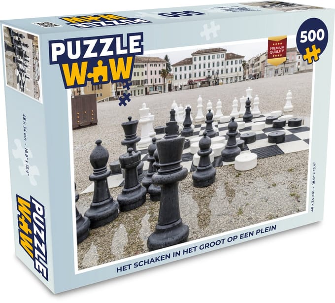 Puzzel Het schaken in het groot op een plein - Legpuzzel - Puzzel 500 stukjes