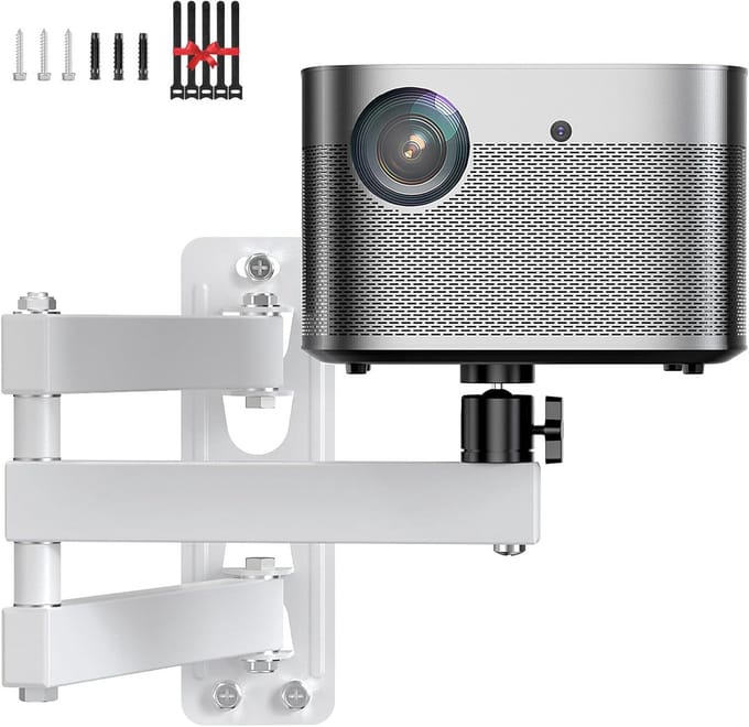 Projector Wandmontage - Projector Beugel - Thuisbioscoop Instellen - Opvouwbaar Verstelbaar - 1/4 Inch Schroef - Wit