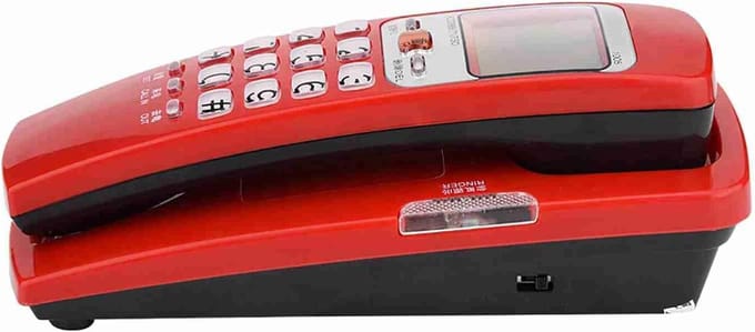 Bureautelefoon - Vaste Telefoon - Nummerherkenning - Crystal Knop Opslag - 20x10x9 cm - Rood