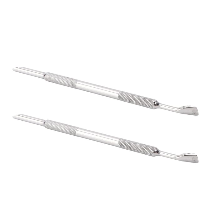 2 Set Repousse-cuticules Set Retrait de peau morte Repousse-cuticules polyvalent Polissoir à ongles Séparateur de doigts white