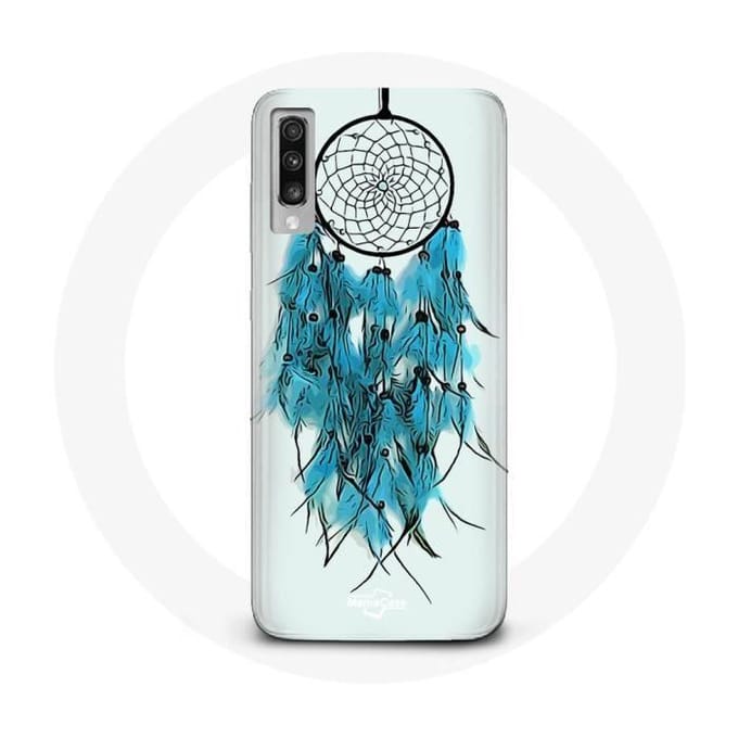 Hoesje voor Samsung Galaxy A70 Dromenvanger Blauw Witte Achtergrond