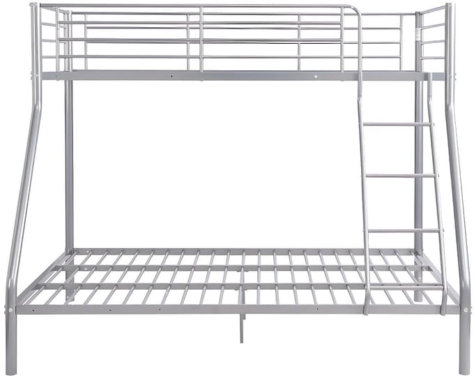 Vente-unique Stapelbed metaal zilverkleurig 90 x 190 cm, 140 x 190 cm