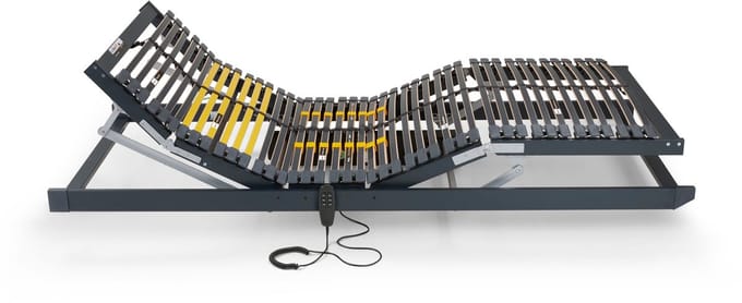 Beter Bed Bossflex 600 Lattenbodem 100 x 190 cm - Elektrisch Verstelbaar - Bedbodem - Bedraad - Max. 120kg - Antraciet/Geel