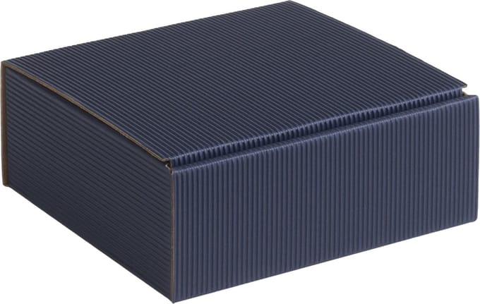Geschenkdoos ribbelkarton 15x14x5,5cm DONKERBLAUW (100 stuks)