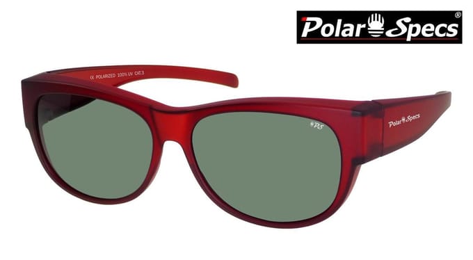 Polar Specs® Overzet Zonnebril PS5097 – Mat Rood – Polariserend Groen standaard Cat.3 – Medium – Unisex