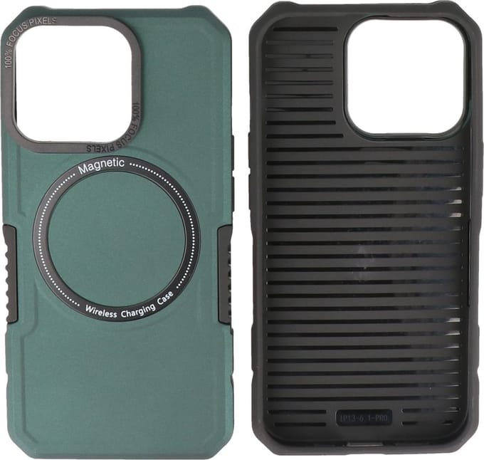 iPhone 13 Pro MagSafe Hoesje - Shockproof Back Cover - Donker Groen