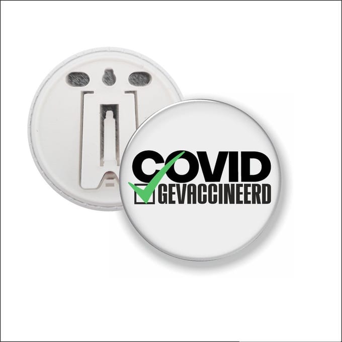 Button Met Clip 58 MM - Covid V Gevaccineerd