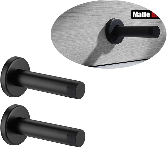 Extra sterke en duurzame deurstopper - Deurstopper - Stevige deurstopper - Voor binnen en buiten - RVS - Terrasdeurstopper - Deurstopper voor binnenplinten - Vaste deurstopper - Deurstopper voor buitenmuren - 2-pack