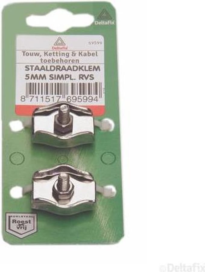 staaldraadklem 5mm simpl R.V.S