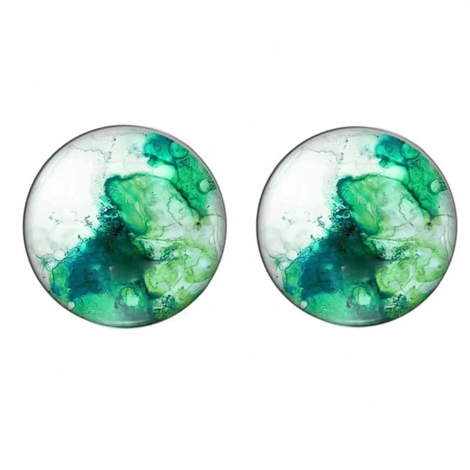 Clip oorbellen Arieen groen 2 cm
