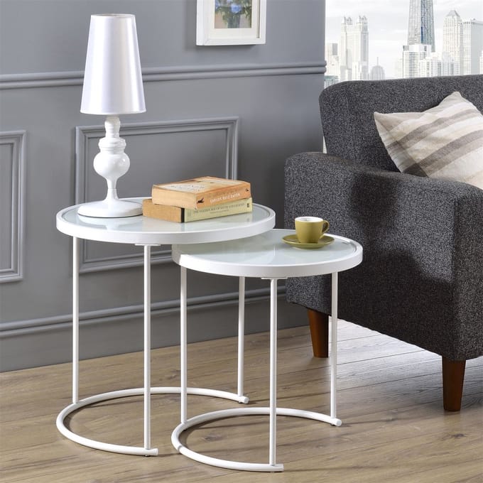 Salontafel LEYRE in set van 2 - Wit