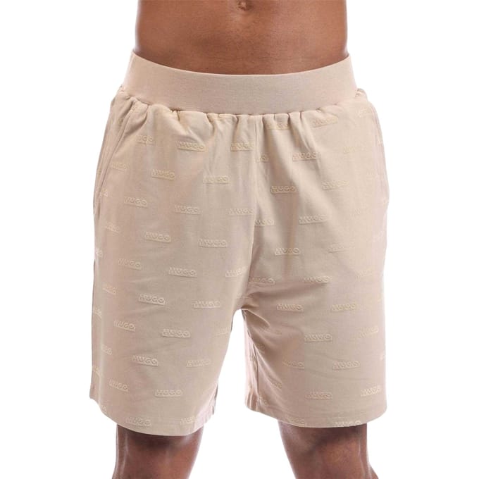 Hugo Heren-short met logo, normale pasvorm (Beige)