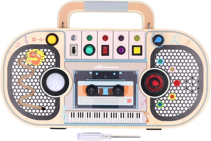 Sensorisch Bord Kinderen - Educatief Speelgoed - Ontwikkeling Stimuleren - Met LED Licht - 30 x 16 x 5 cm