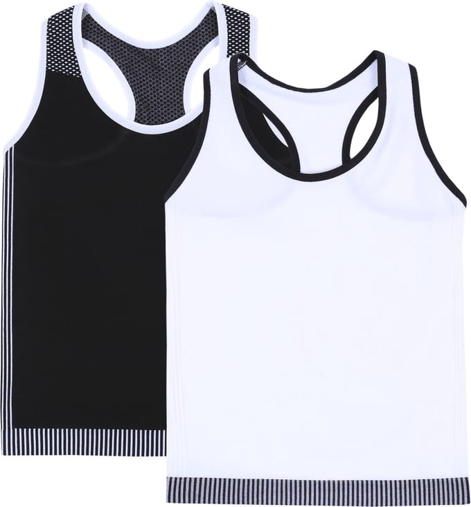 2x Zwart-wit naadloze boxerhemden