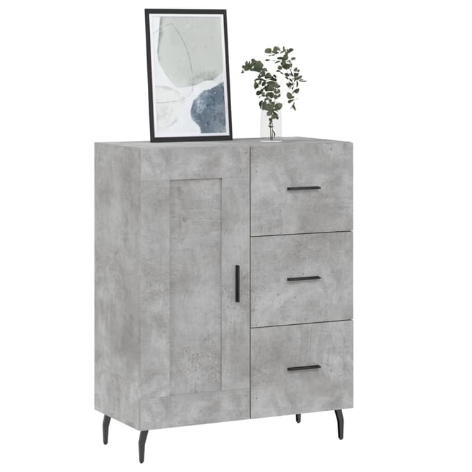 vidaXL Dressoir 69,5x34x90 cm bewerkt hout betongrijs