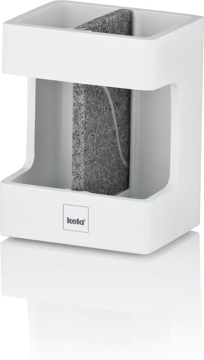 Tandenborstelhouder, Steen, Wit - Kela | Cube